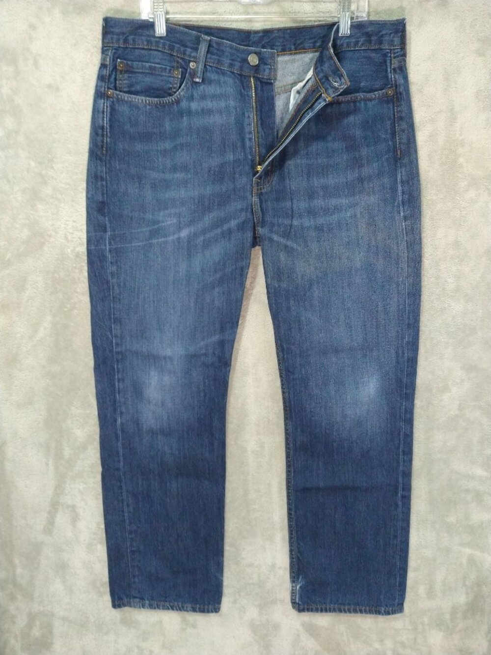 Levis 514 Jeans Mens 36x30 Blue Denim Slim Straight Mid Rise Red Tab Dark Wash